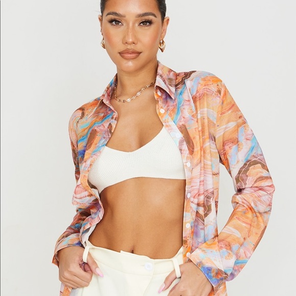 🧡Oversized Tie dye brown multi -color top - Picture 2 of 5